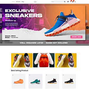 ecommerce shop template neakers Store Theme